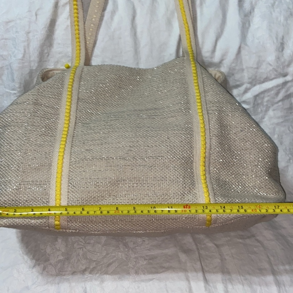 RARE Like new America & Beyond Lemon Hand Beaded beach Tote - Picture 13 of 16